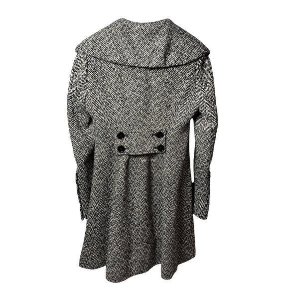 Express Womens XS Herringbone Wool Blend Coat With Lapel Collar & Button Closure - Picture 3 of 11